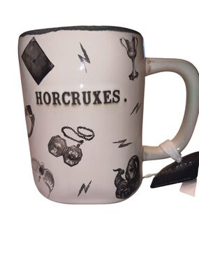 Harry Potter HORCRUXES Ceramic Coffee Mug - White with Black Design